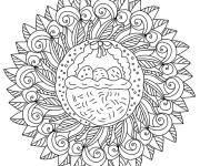 Coloriage P&acirc;ques mandala difficile d&eacute;stressant