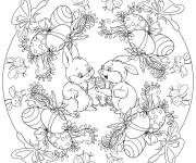 Coloriage P&acirc;ques Mandala pour enfants