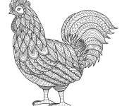 Coloriage Poule en mandala de P&acirc;ques difficile