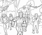 Coloriage Avengers courant dirig&eacute; par Captain America dans Infinity War