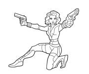 Coloriage Black Widow en attaque