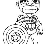 Coloriage et dessins gratuit Captain America chibi à imprimer