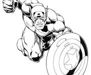 Coloriage Captain America du monde de Marvel studio