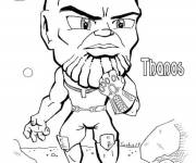 Coloriage et dessins gratuit Chibi Thanos de Marvel à imprimer