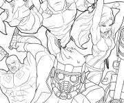 Coloriage Compagnie de super h&eacute;ros de Marvel