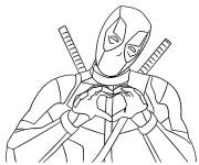 Coloriage Deadpool forme un c&oelig;ur d'amour