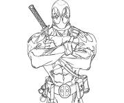 Coloriage Deadpool personnage bavard de Marvel