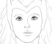 Coloriage H&eacute;ro&iuml;ne WandaVision de Marvel Univers