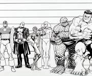 Coloriage H&eacute;ros Marvel &agrave; la station de police