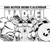 Coloriage Hulk, Captain America et Spiderman de Marvel