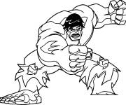 Coloriage Hulk le superh&eacute;ros agit&eacute; Marvel