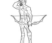 Coloriage Image de superh&eacute;ros Hawkeye de Marvel
