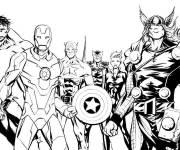 Coloriage Image des personnages principaux de Marvel