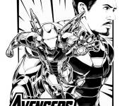 Coloriage Iron Man avec sa costume tout puissante