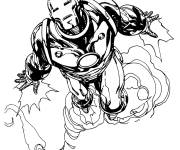 Coloriage Ironman de Marvel en plein action