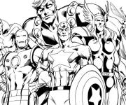 Coloriage L'&eacute;quipe Avengers de Marvel