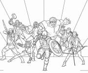 Coloriage L'&eacute;quipe Avengers de studio Marvel