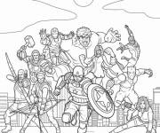 Coloriage L'&eacute;quipe des heros de Marvel cin&eacute;matographie