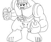 Coloriage Lego Hulk Marvel pour enfants