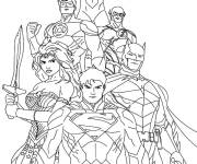 Coloriage Les super-h&eacute;ros de Marvel en une seule image