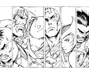 Coloriage Les superh&eacute;ros de Marvel studio style comics