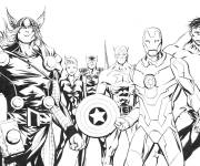 Coloriage Les superh&eacute;ros iconique de Marvel