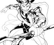 Coloriage Loki, le fr&egrave;re de Thor dans Marvel