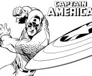 Coloriage Marvel Captain America lance son arme