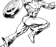 Coloriage Marvel Captain America muscl&eacute;