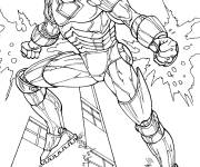 Coloriage Marvel Iron Man Super-h&eacute;ros au combat