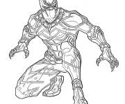 Coloriage Marvel  panth&egrave;re noire pret &agrave; attaquer