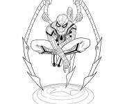 Coloriage Marvel Peter Parker en costume de Spiderman