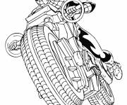 Coloriage Marvel Spiderman sur moto
