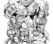 Coloriage Marvel superh&eacute;ros en caricature
