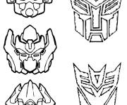 Coloriage Masques de Transformer de Marvel