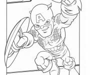 Coloriage et dessins gratuit Personnage de serie anim&eacute; Captain America pour enfants à imprimer