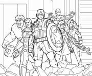 Coloriage Photo des super-h&eacute;ros de Marvel pr&ecirc;t &agrave; attaquer