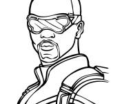 Coloriage Portrait de Falcon, le superh&eacute;ros de Marvel