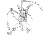 Coloriage Portrait Iron Spiderman de Marvel