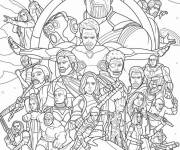 Coloriage Poster du film populaire de Marvel Avengers Endgame