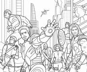 Coloriage R&eacute;union de justiciers de Marvel
