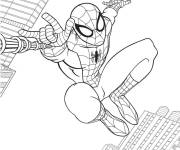 Coloriage Saut acrobatique de Spiderman