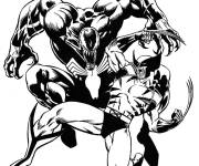 Coloriage Sc&egrave;ne de combat de Venom de Marvel