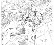 Coloriage Sc&egrave;ne du super-h&eacute;ros courageux de Marvel