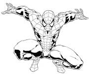 Coloriage et dessins gratuit Spiderman en attaque à imprimer
