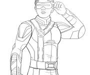 Coloriage Super h&eacute;ros Cyclope de Marvel