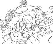 Coloriage Super-h&eacute;ros de la  justice et la libert&eacute; de Marvel