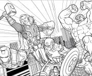 Coloriage Super-h&eacute;ros puissants de Marvel
