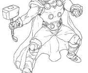Coloriage Super h&eacute;ros Thor de Marvel