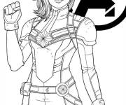 Coloriage Superheroine Captain Marvel